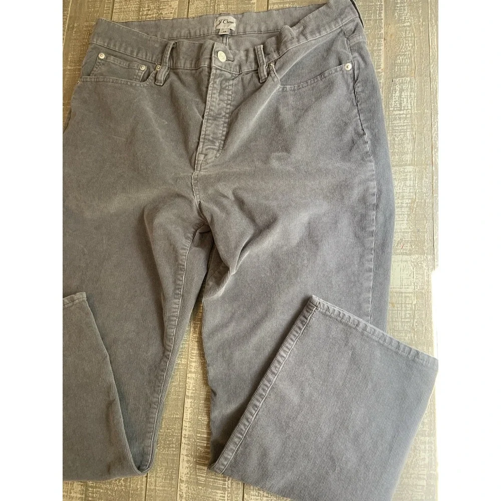 J Crew Pants Womens Size 34 Gray Corduroy Vintage Slim Straight Casual Office‎